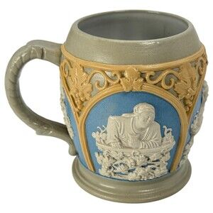 Villeroy & Boch Mettlach Beer Stein Mug 1266 Antique Breweriana Drinking Scenes
